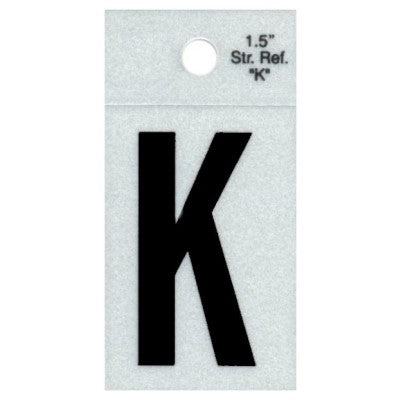 1.5" - K Straight Black Reflective Letters