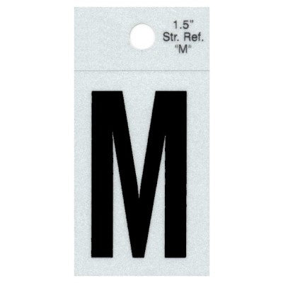 1.5" - M Straight Black Reflective Letters