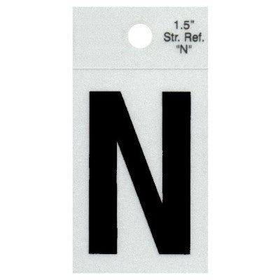 1.5" - N Straight Black Reflective Letters