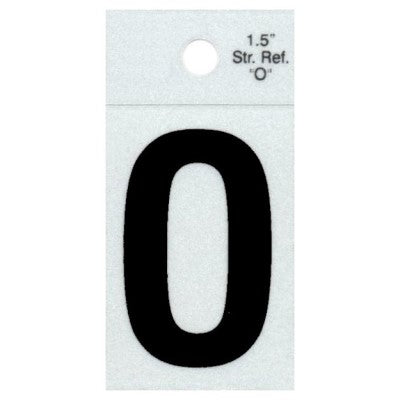 1.5" - O Straight Black Reflective Letters