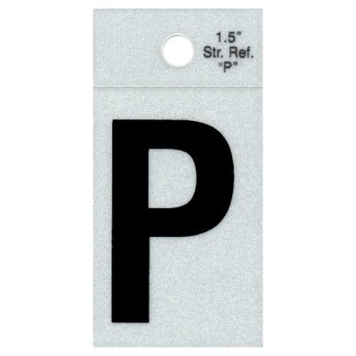 1.5" - P Straight Black Reflective Letters