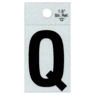 1.5" - Q Straight Black Reflective Letters