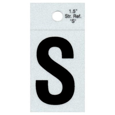 1.5" - S Straight Black Reflective Letters
