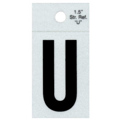 1.5" - U Straight Black Reflective Letters