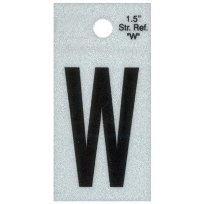 1.5" - W Straight Black Reflective Letters