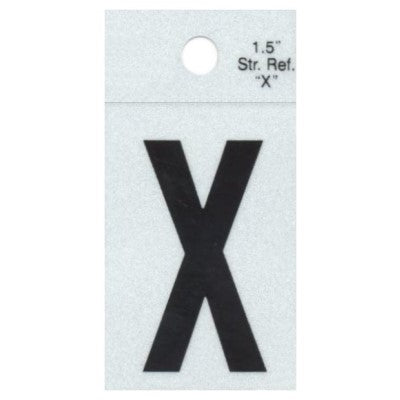 1.5" - X Straight Black Reflective Letters