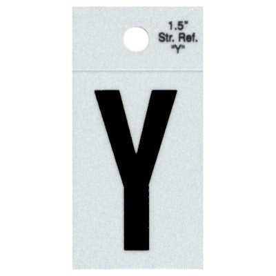 1.5" - Y Straight Black Reflective Letters