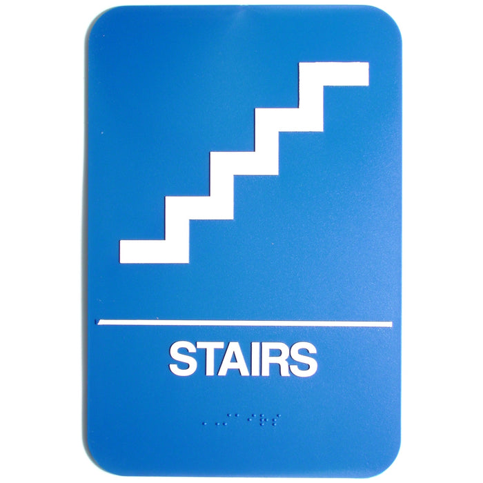 9" x 6" Blue Plastic "Stairs" ADA Signs