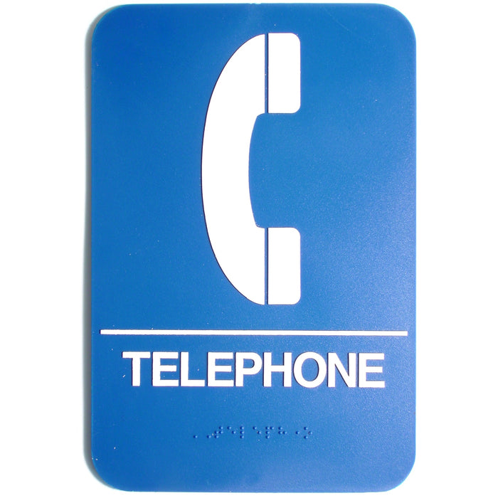 9" x 6" Blue Plastic "Telephone" ADA Signs