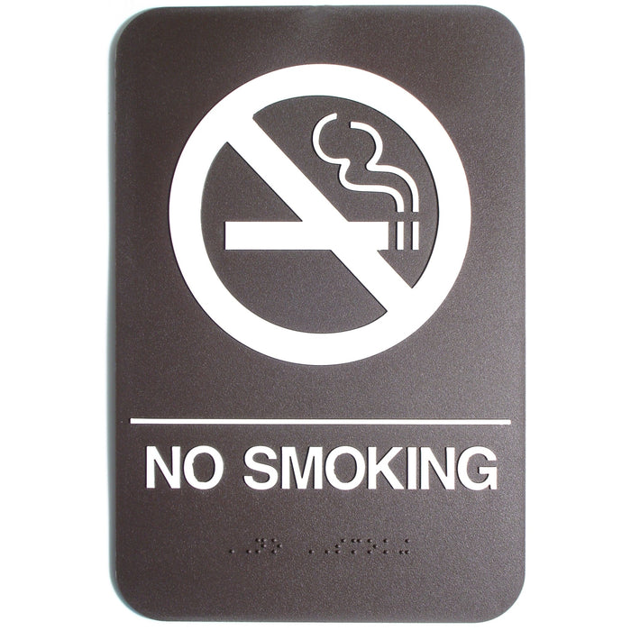 9" x 6" Brown Plastic "No Smoking" ADA Signs