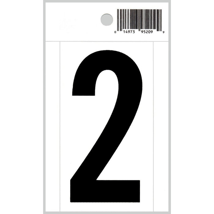 3" - 2 Straight Black On White Numbers