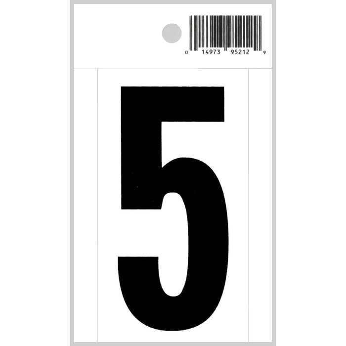 3" - 5 Straight Black On White Numbers