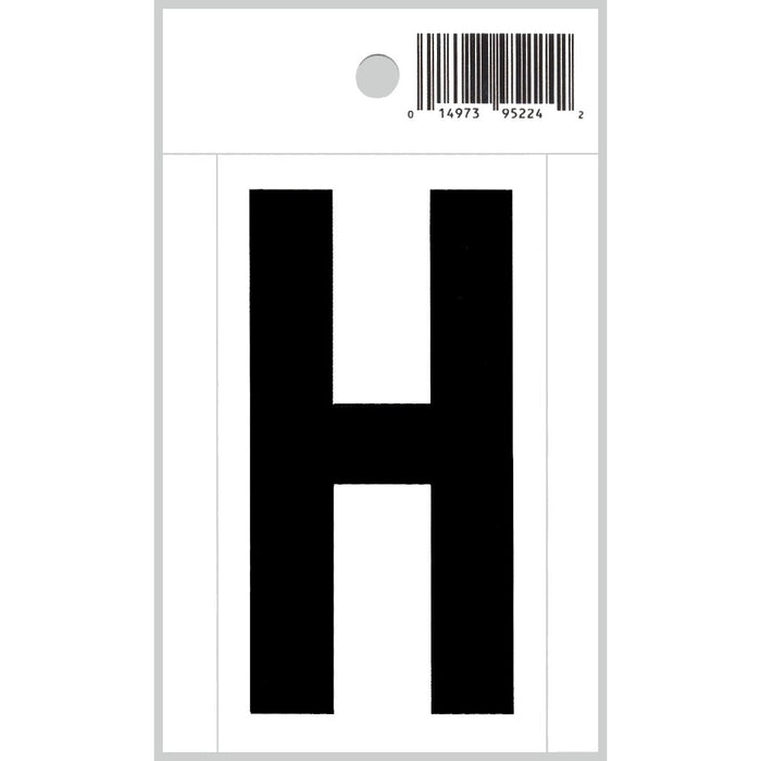 3" - H Straight Black On White Letters