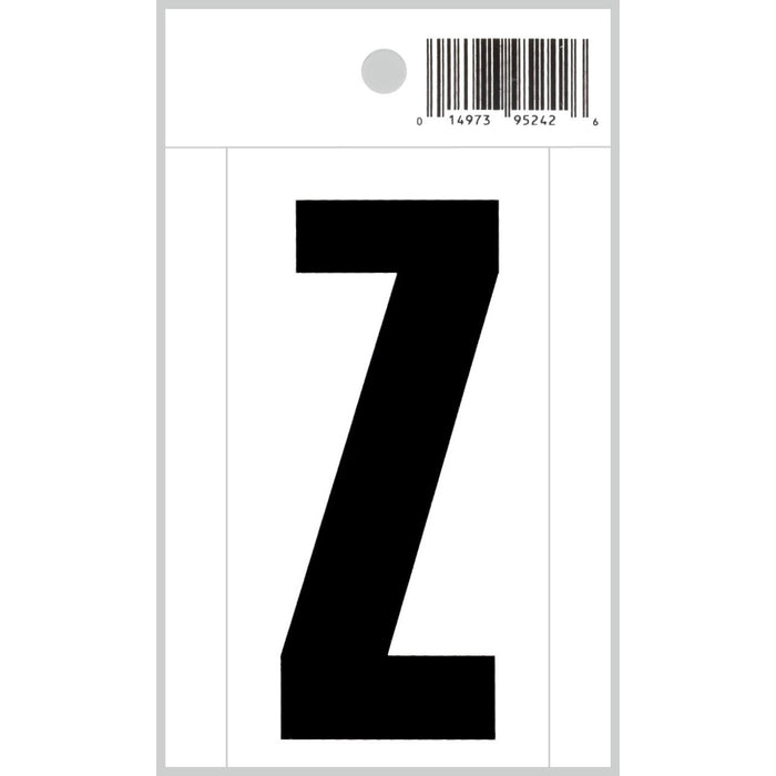 3" - Z Straight Black On White Letters