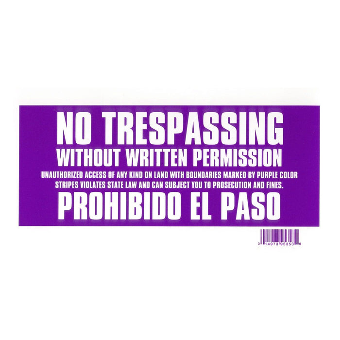 6" x 12" Plastic "No Trespassing" Signs