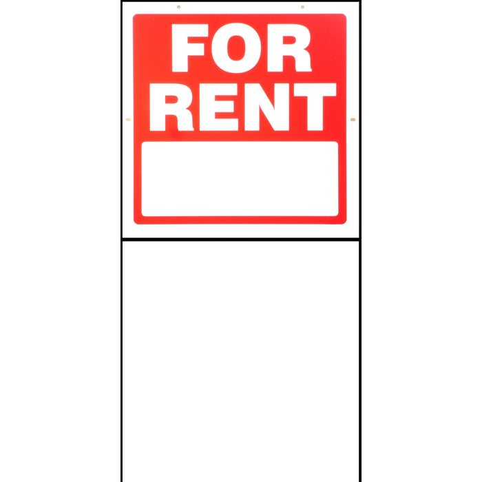 17" x 17" Styrene Plastic "For Rent" Signs