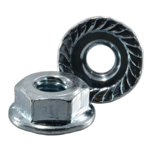 #10-32 Zinc Plated Steel Fine Thread Serrated Lock Nuts