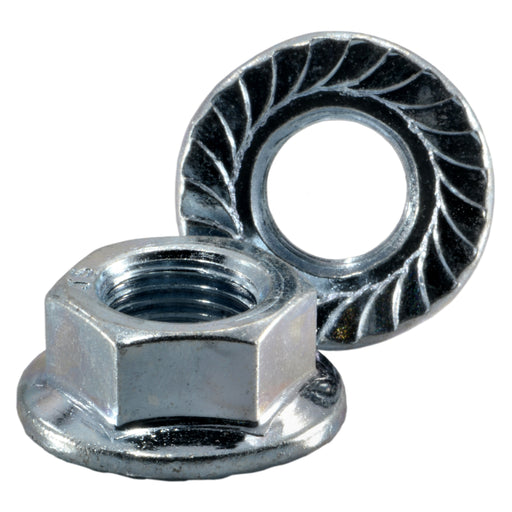 1/2"-20 Zinc Plated Steel Fine Thread Serrated Lock Nuts
