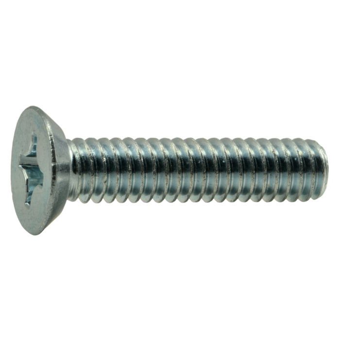 #12-24 x 1" Zinc Plated Steel Coarse Thread Phillips Flat Undercut Head Machine Screws