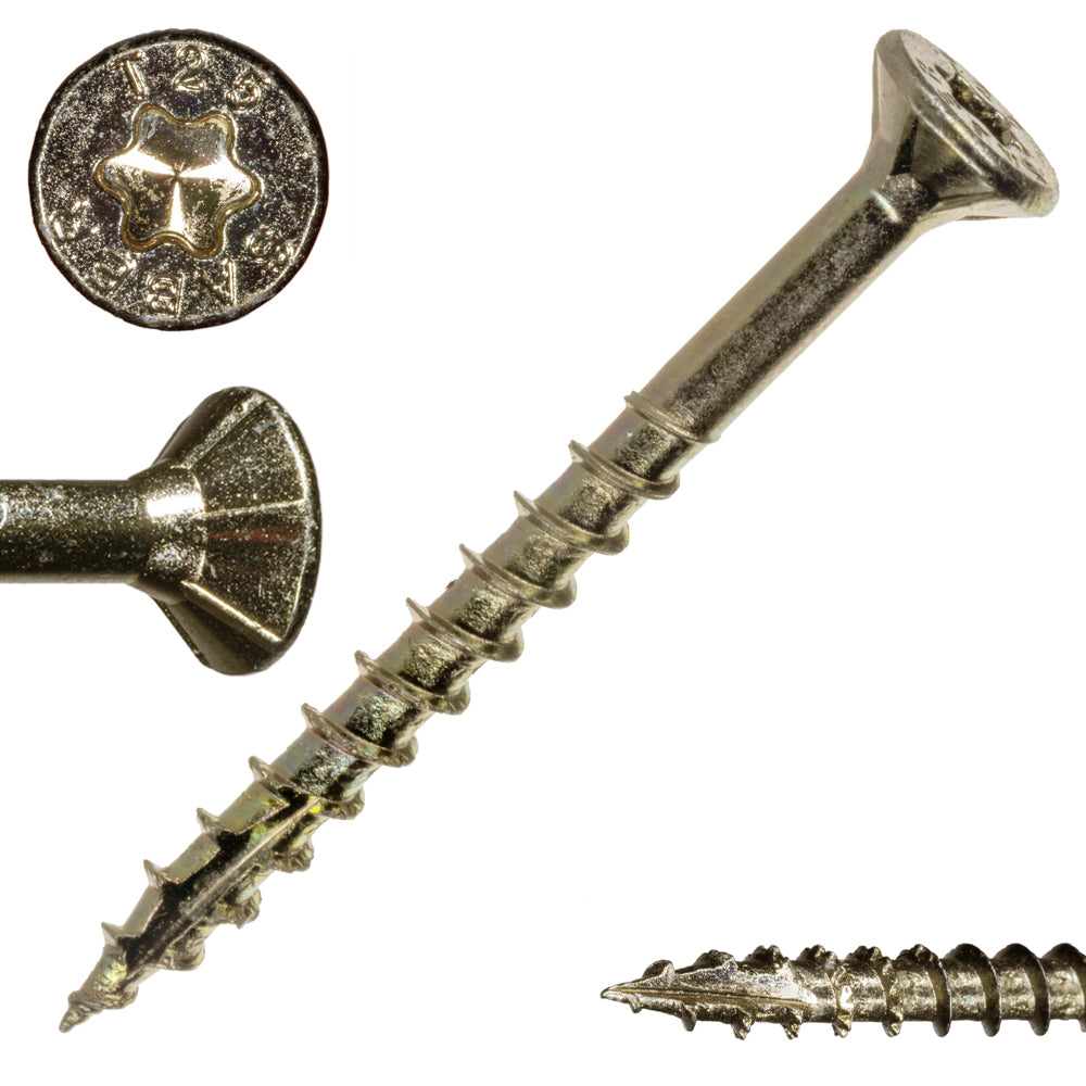 8 x 1-3/4" SaberDrive® Yellow Zinc Multi-Purpose Screws