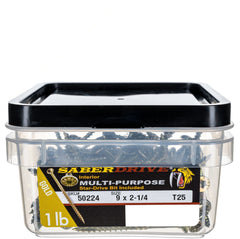 9 x 2-1/4" Star Drive Yellow Zinc SaberDrive® Multi-Purpose Screws