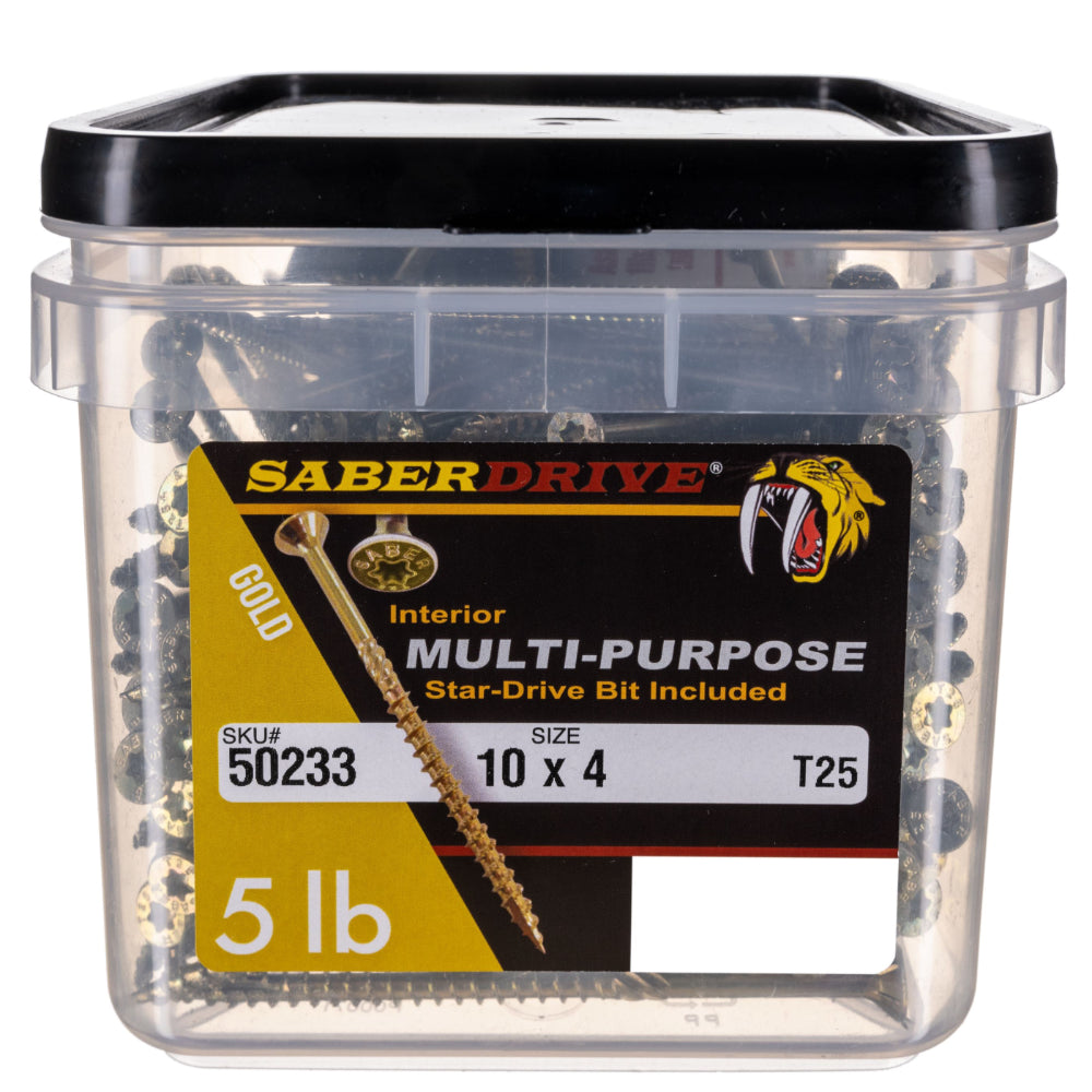 10 x 4" Star Drive Gold SaberDrive® Multi-Purpose Screws
