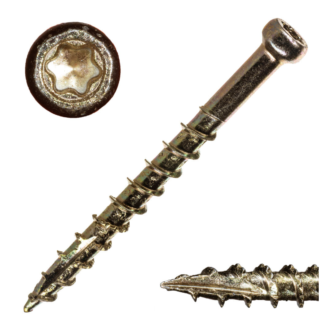 8 x 1-5/8" Star Drive Yellow Zinc SaberDrive® Trim Screws