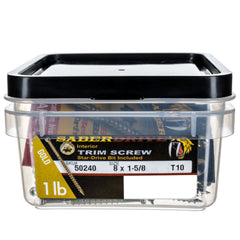 8 x 1-5/8" SaberDrive® Star Drive Yellow Zinc Trim Screws 1 lb. Tub (222 pcs.)