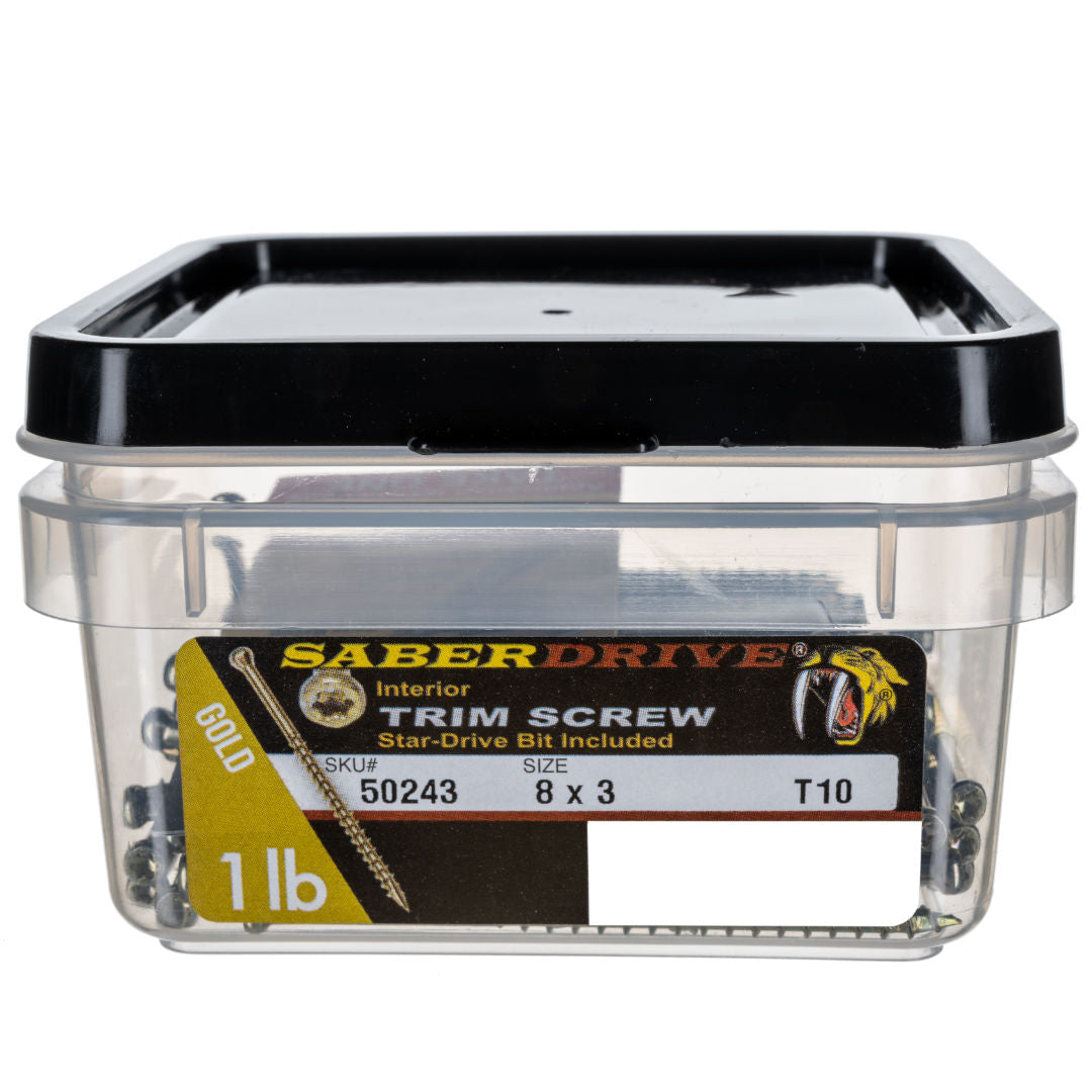 8 x 3" Star Drive Yellow Zinc SaberDrive® Trim Screws