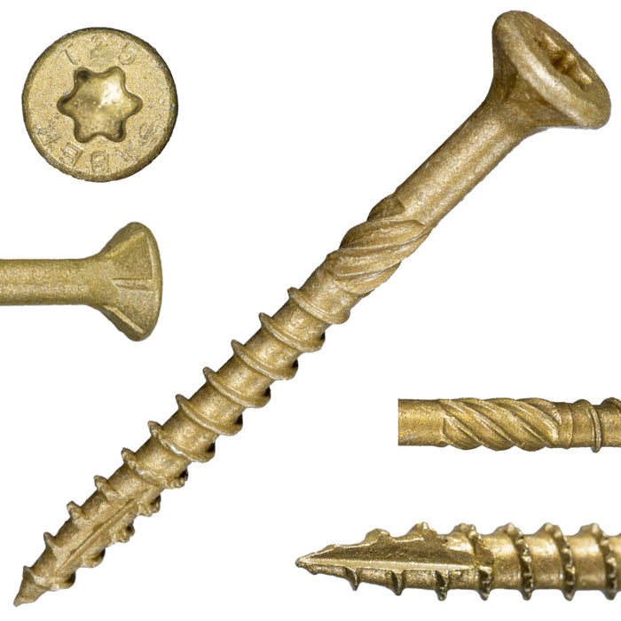 SaberDrive® Tan XL1500 Coated T-25 Star Drive Exterior Deck Screws