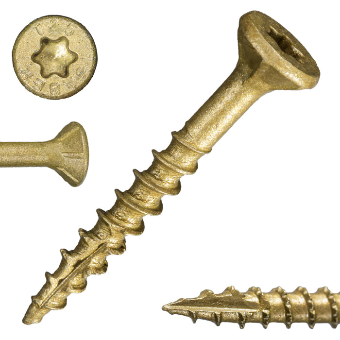 9 x 1-1/2" Star Drive Tan SaberDrive® Deck Screws 5 lb. Tub (758 pcs.)