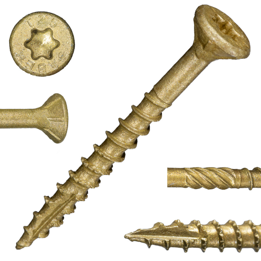 9 x 1-3/4" Star Drive Tan XL1500 Exterior Saberdrive Deck Screws