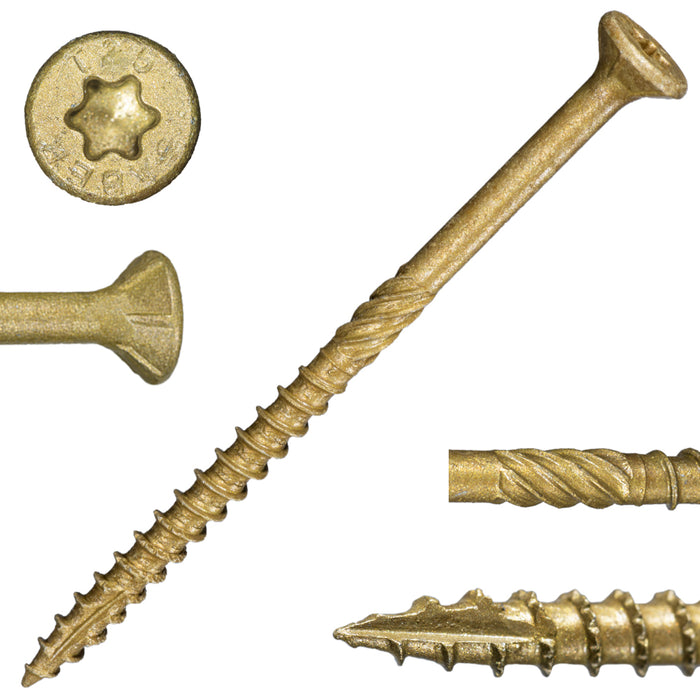 9 x 3" Star Drive Tan SaberDrive® Deck Screws 5 lb. Tub (368 pcs.)