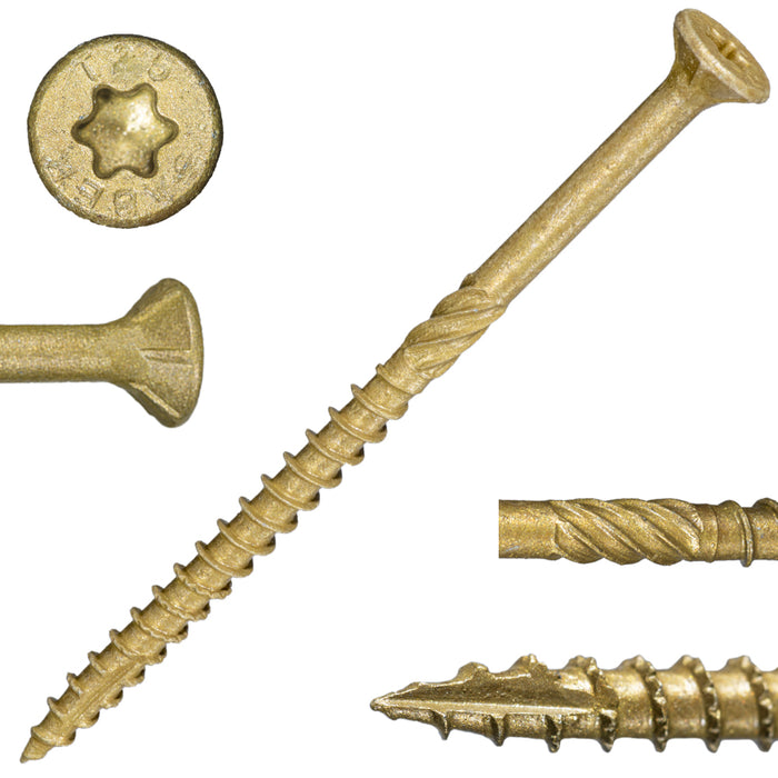 10 x 3-1/2" Star Drive Tan SaberDrive® Deck Screws 5 lb. Tub (275 pcs.)