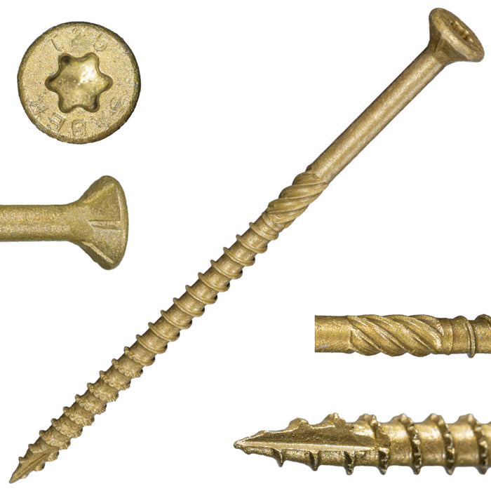 10 x 4" Star Drive Tan SaberDrive® Deck Screws 5 lb. Tub (243 pcs.)