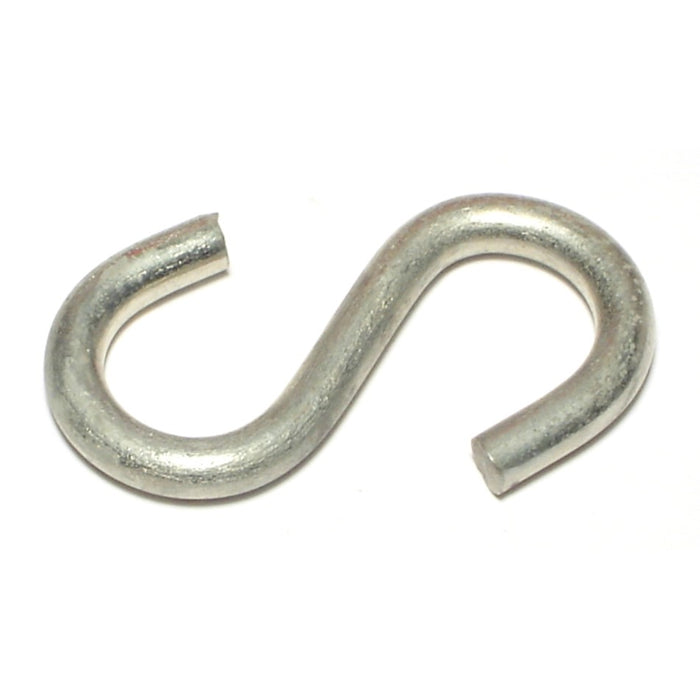 1/4" x 9/16" x 2" Zinc Plated Steel Open S Hooks