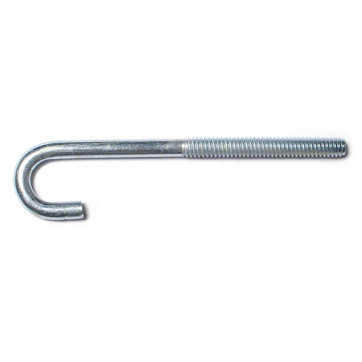 1/4" x 1/2" x 4" Zinc Plated Steel Coarse Thread J-Bolts