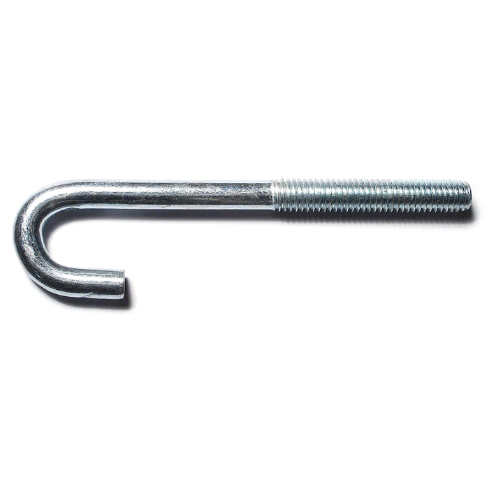 3/8" x 5/8" x 5" Zinc Plated Steel Coarse Thread J-Bolts