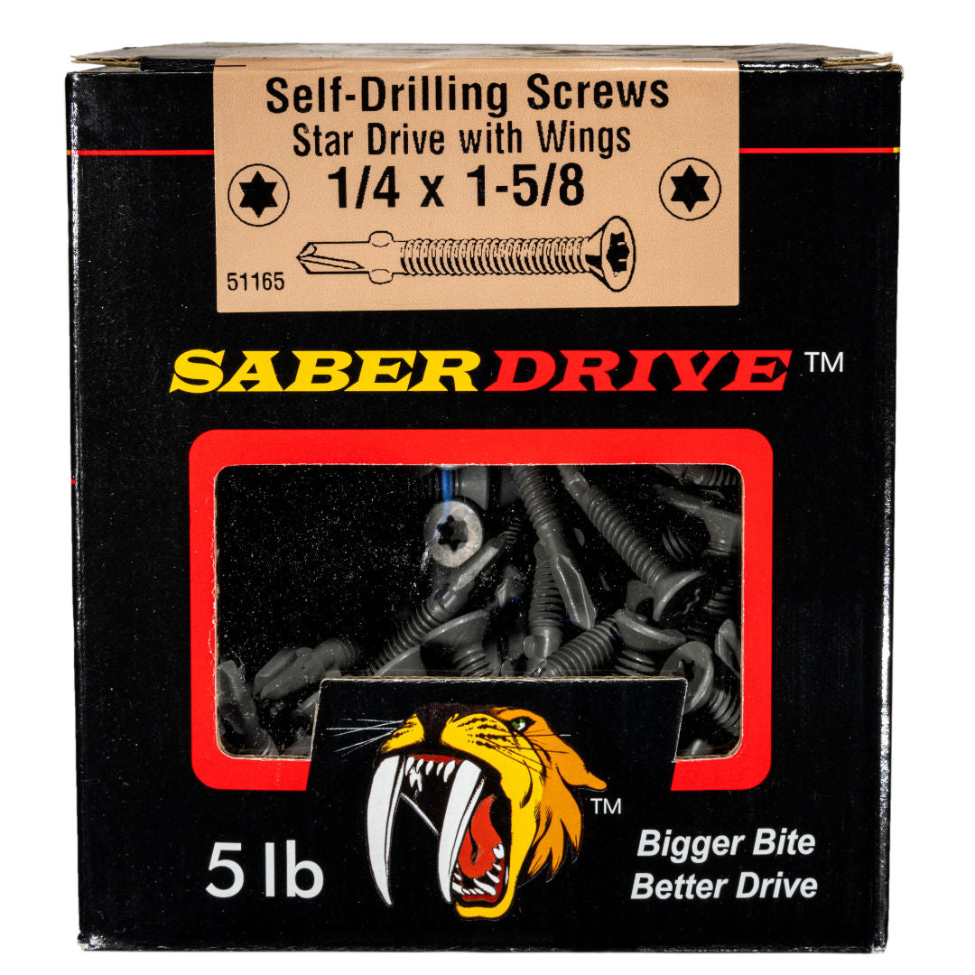 SaberDrive™ Gray Ruspert T-30 Star Drive Flat Head Self-Drilling Trailer Floorboard Screws