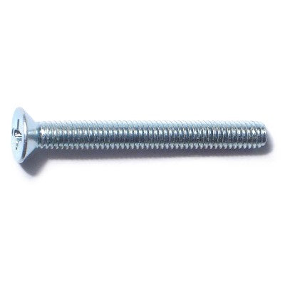 4mm-0.7 x 35mm Zinc Plated Class 4.8 Steel Coarse Thread Phillips Flat Head Machine Screws