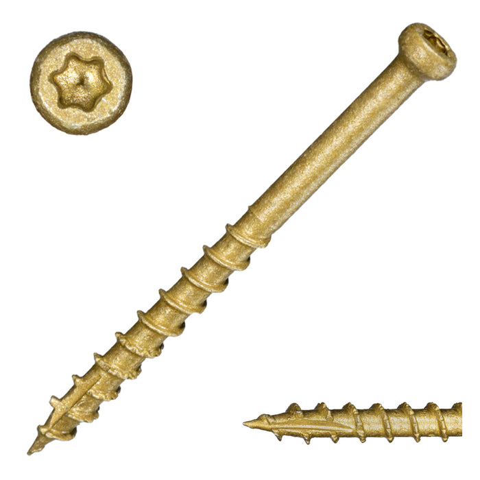 8 x 2" Star Drive Tan SaberDrive® Trim Screws 5 lb. Tub (877 pcs.)