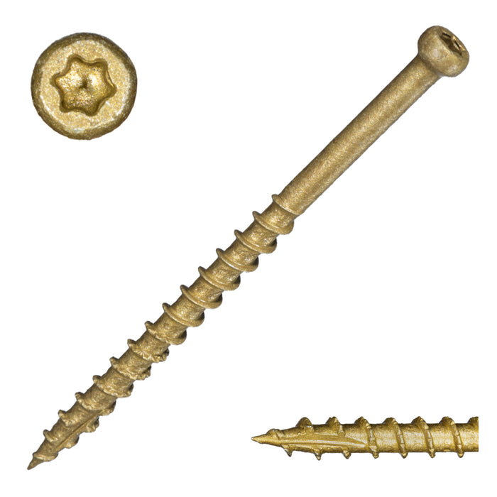 8 x 2-1/2" Star Drive Tan SaberDrive® Trim Screws 5 lb. Tub (735 pcs.)