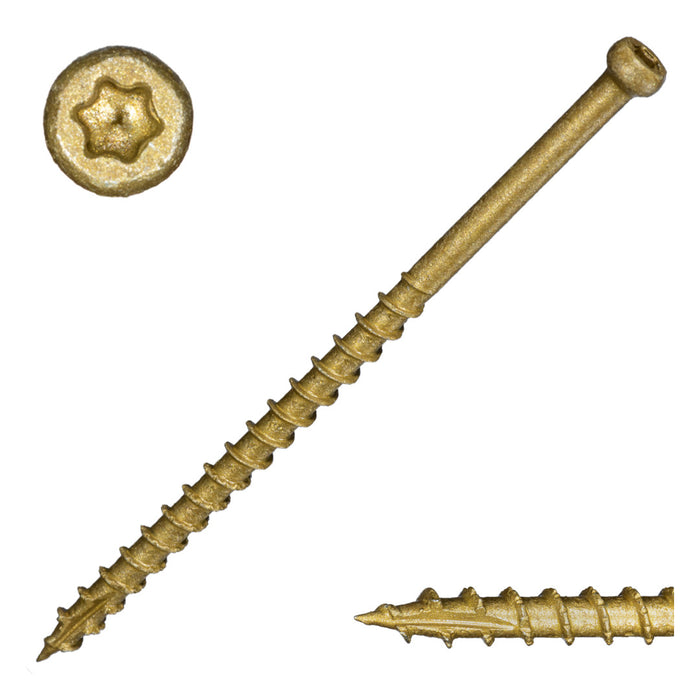 8 x 3" Star Drive Tan SaberDrive® Trim Screws 5 lb. Tub (595 pcs.)