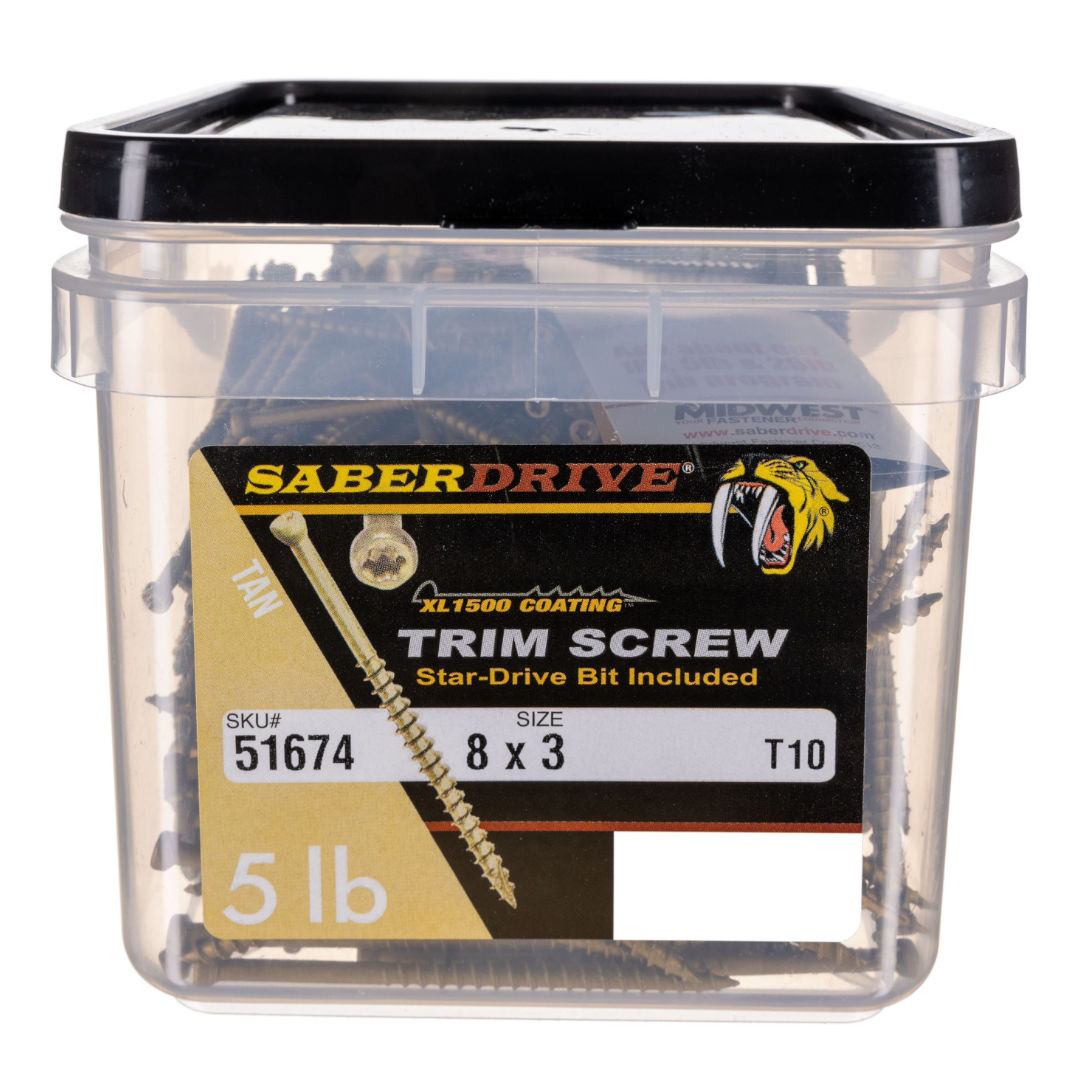 8 x 3" Star Drive Tan XL1500 SaberDrive® Trim Screws