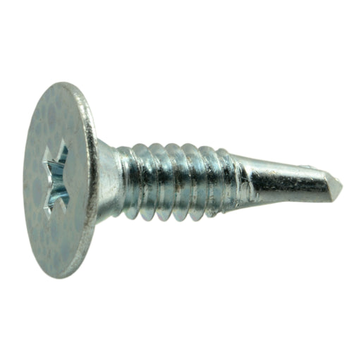 #10 x 3/4" Zinc Plated Steel Fine Thread Phillips Wafer Head Self-Drilling Screws