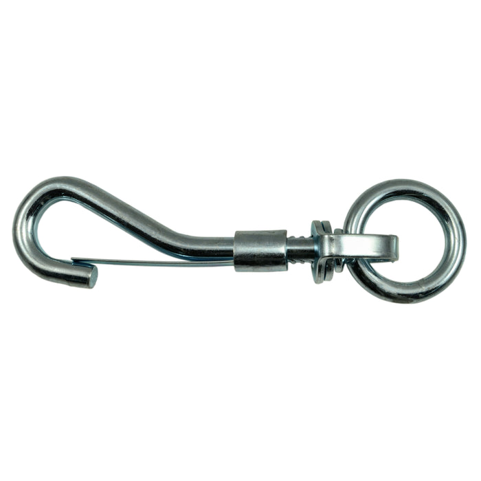 3/4" Zinc Plated Steel Swivel Eye Spring Snap Hooks