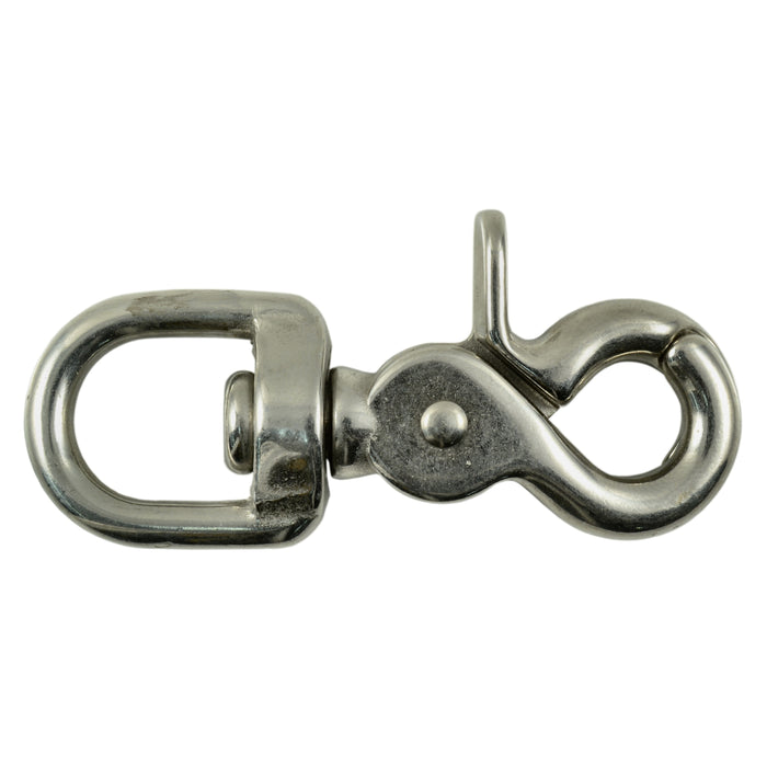 1/2" x 2-9/16" 18-8 Stainless Steel Swivel Trigger Snap Hooks