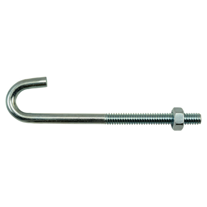 1/4"-20 x 4" Zinc Plated Steel Coase Thread J-Bolt w/ Nut