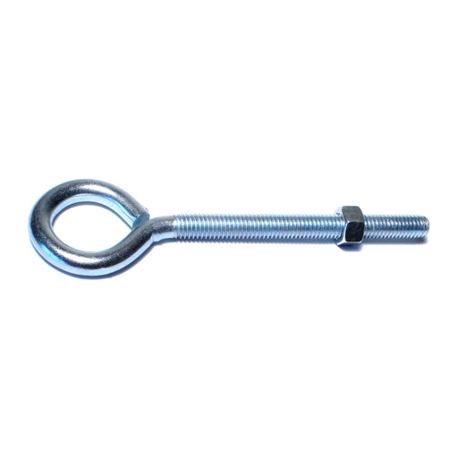 3/8"-16 x 6" Zinc Plated Steel Coarse Thread Eye Bolts with Nuts