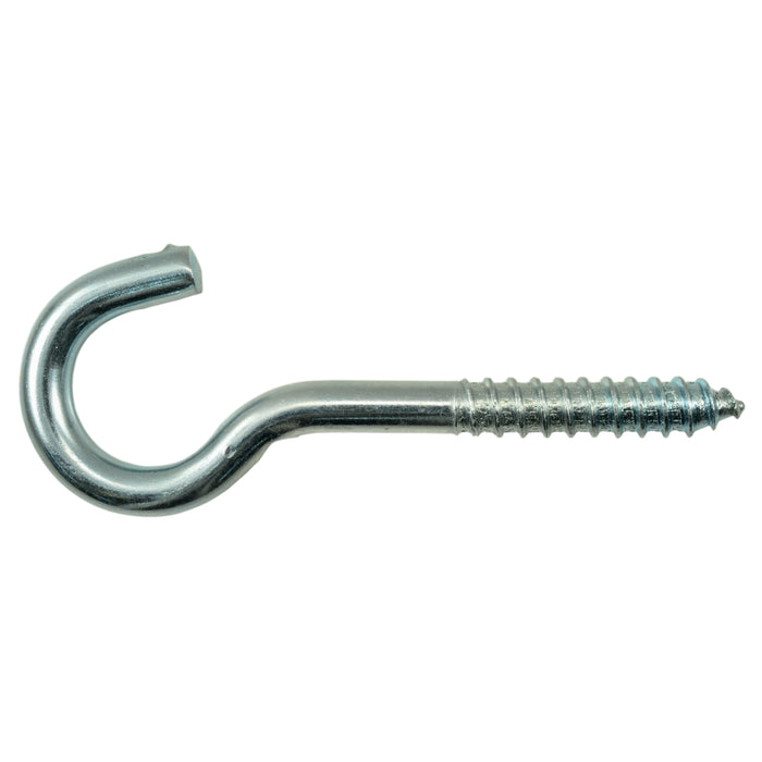 3/8" x 1-1/16" x 4-7/8" Zinc Plated Steel Screw Hooks